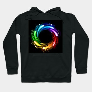 round rainbow banner Hoodie